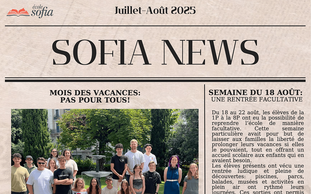 SOFIA NEWS 07/08 – Juillet-août 2025